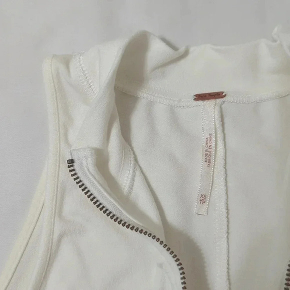 Free People Moon Cake Zip Front Tank, Color Cream Size XS-TP - Picture 7 of 14
